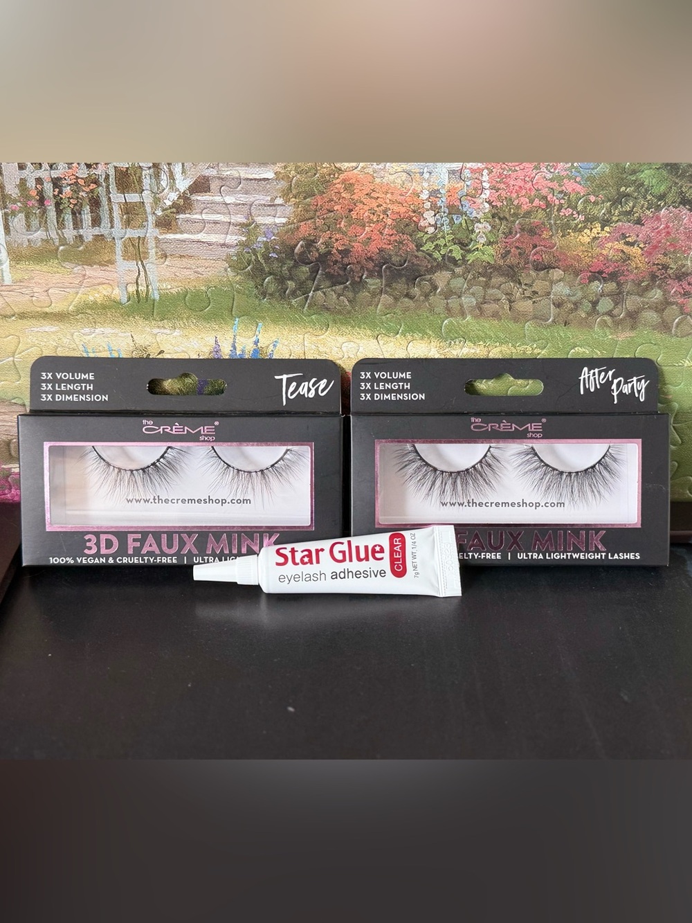 The Crème Shop 3D Faux Mink Lashes with Star Glue - Black